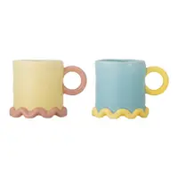 Căni galben-deschis/albastru-deschis 2 buc. din ceramică 350 ml Polly – Bloomingville