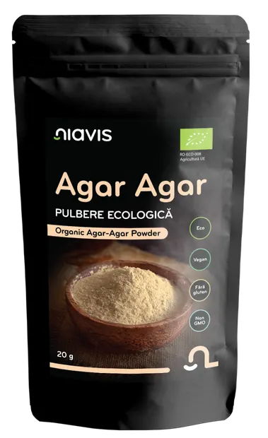 Agar-agar pulbere ecologica, 20g, Niavis