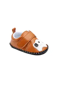 Pantofi Pentru Baieti - Model Elefantel - Elegant - Piele ecologica - Velcro - Maro