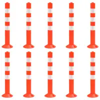 vidaXL Bornă de control trafic, 10 buc., 75 cm, PE