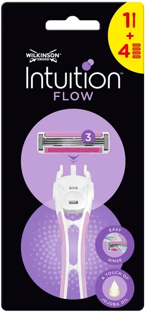 Wilkinson Sword Intuition Sistem de bărbierit Flow, cu 4 lame de schimb