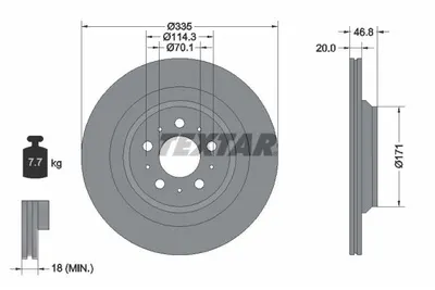 Disc frana Spate Dreapta Stanga potrivit TESLA MODEL 3 Electric 01.17
