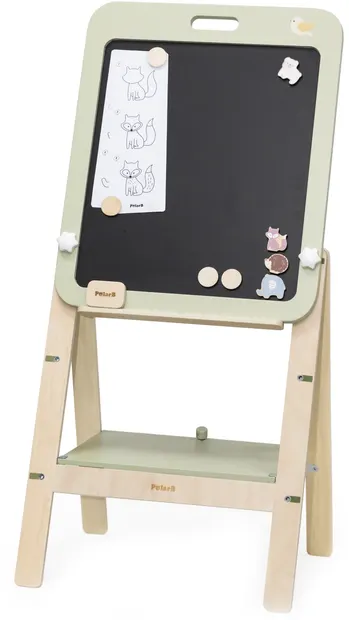 Tablă de desen din lemn cu două fețe Viga Toys Polar B - Cu suport și accesorii