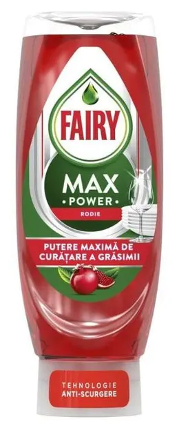 Detergent de vase Fairy - Max Power, rodie, 545 ml