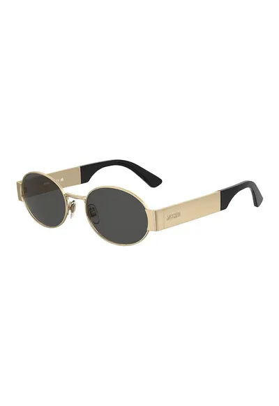 Ochelari de soare rotunzi unisex cu lentile uni - Auriu