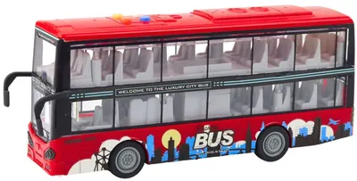 Jucărie pentru copii Lean Toys - Autobuz cu etaj, 1:16