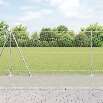 vidaXL Gard hexagonal cu bază din beton 100 x 1,2 m Oțel Galvanizat
