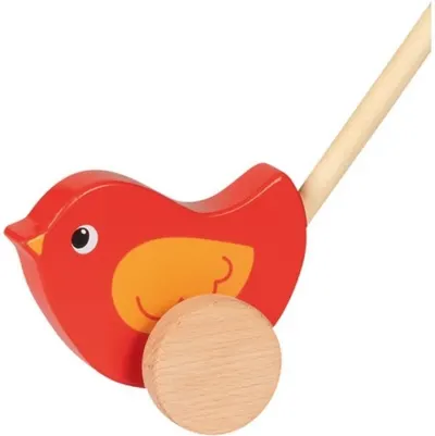 Jucarie de impins din lemn Goki - Pasare