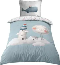 Set de lenjerie pentru copii STOF - Moby, 140 x 200 cm, 2 piese, Albastru