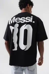 Tricou Oversize Messi 10 – Black Tses6(179) (mărime: Xl)