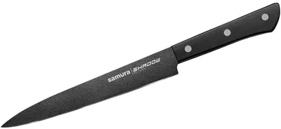 Cuțit pentru feliat felii Samura - Shadow, 19.6 cm, acoperire neaderentă neagră