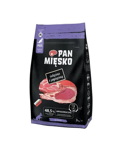 PAN MIĘSKO Vitel si miel hrana pentru seniori M 3 kg