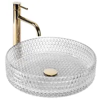 Lavoar cu montare pe blat 39 cm, transparent finisaj lucios, Rea Cristal