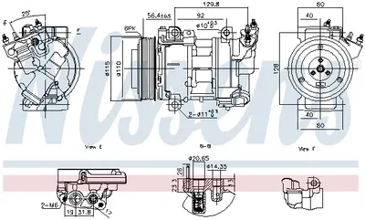Compresor Climatizare Potrivit Ds Ds 4, Ds 5; Citroen Berlingo, Berlingo Multispace, Berlingo Minivan, C4 Ii, Ds4, Ds5; Peugeot 3008 I, 5008, Partner, Partner Tepee 1.2-1.6lpg 04.08