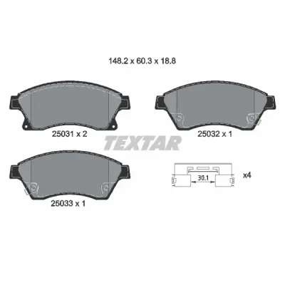 Set placute frana, frana disc TEXTAR 2503101