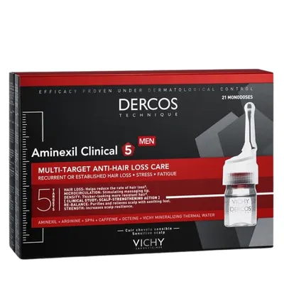 Tratament impotriva caderii parului pentru barbati Dercos Aminexil Clinical 5, Vichy | 21 fiole