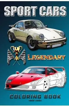 Legendary sports cars 1960-2004.: Coloring book for all ages.