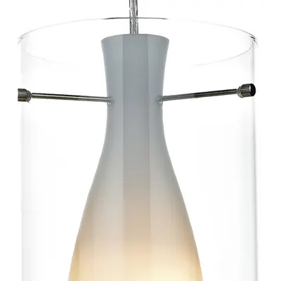 Lampa suspendata Boda 1 Light Pendant Satin Chrome Opal Glass