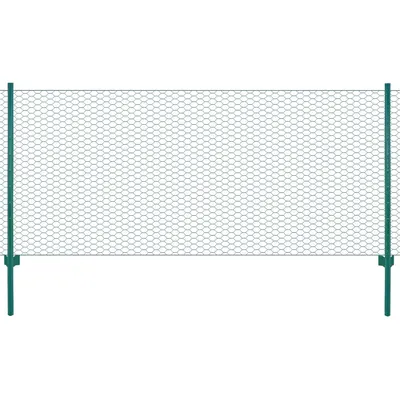 vidaXL Gard din plasă de sârmă cu stâlpi, verde, 25 x 0,75 m, oțel