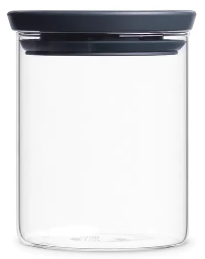 Borcan pentru depozitare Brabantia - Stackable, 0.6 l, Dark Grey