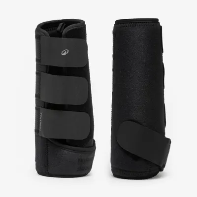 Jambiere echitație neopren Negru x 2 Cal/Ponei