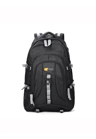 Rucsasc unisex cu buzunare multiple - Negru