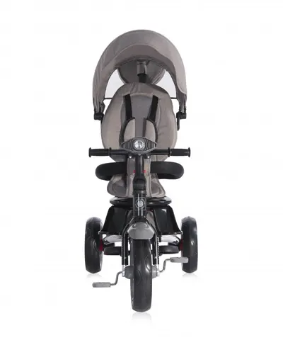 Tricicleta pentru copii Lorelli Enduro Grey Luxe 4 in 1 multifunctionala, scaun rotativ cu 2 tipuri de suport pentru picioare, roti mari silentioase, spatar reglabil pe 2 pozitii si cosulet textil