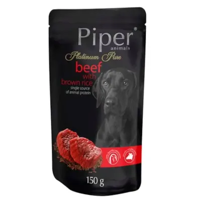 Hrana umeda pentru caini Piper Platinum Pure Adult cu vita 150 gr