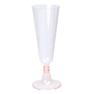 Pahare plastic pentru șampanie - roz (set 25 buc) - 5.3x16.2cm - Default Title