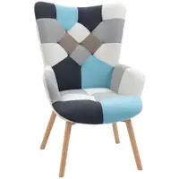 HOMCOM Scaune Decorative Tapisate, Fotoliu cu Brațe Capitolat pentru Dormitor, Scaun cu Spătar și Picioare din Lemn Masiv, Confort și Stil | Aosom Romania