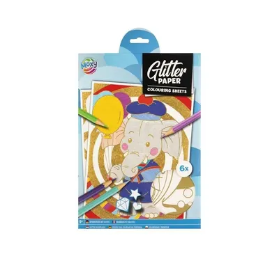 Set de colorat, pagini cu sclipici Grafix, diverse modele