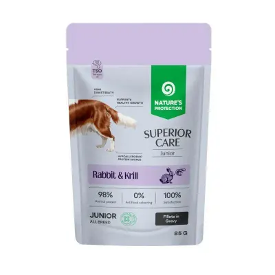 Hrana umeda pentru caini SC Grain Free Junior cu iepure krill 85 gr