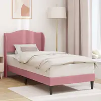 vidaXL Cadru de pat cu headboard Roz 90 x 200 cm Catifea