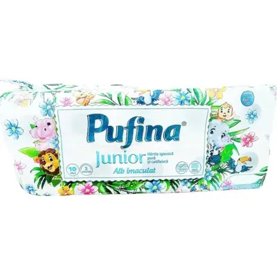 Hartie Igienica Pufina Junior, 10 Role, 2 Straturi