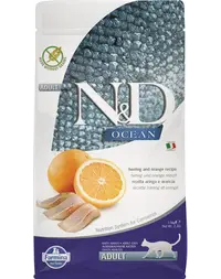 FARMINA N&amp;D Ocean Cat Adult Hrana uscata pentru pisici adulte, cu hering si portocale 5 kg