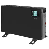 Convector incalzire TEESA TSA8054-B, ecran LCD, 3 trepte, 2000W, Functie Timer, Termostat reglabil (Negru)