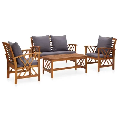 Gossi set mobilier de gradina cu perne, 4 piese, lemn masiv de acacia