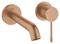 Baterie lavoar Grohe Essence 29192DL1, 1/2 inch, pe perete, L 183 mm, necesita valva, mat, Cupru