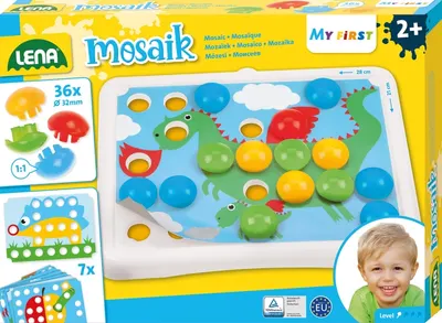 Set creativ Lena - Primul meu mozaic, Animale, 36 piese