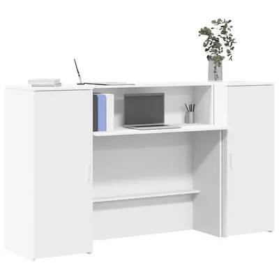 vidaXL Birou de recepție, alb, 180x50x103,5 cm, lemn stratificat