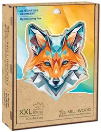 Puzzle din lemn pentru copii Milliwood de la 500 piese - Vulpe fascinantă (Mărimea XXL)