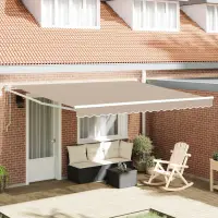vidaXL Copertină retractabilă Bej 400 × 300 cm Poliester și metal
