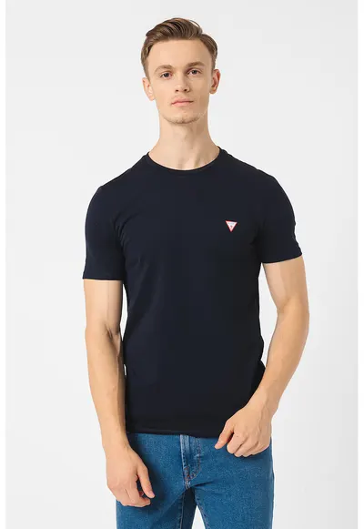 Tricou slim fit de bumbac - Albastru ultramarin