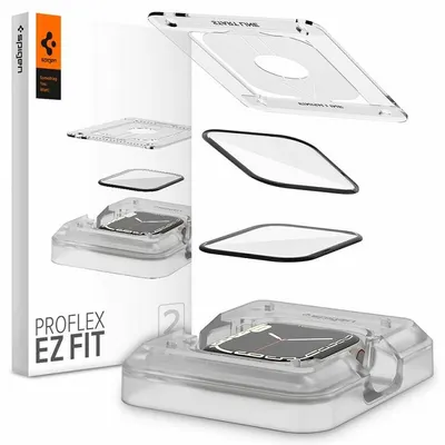 Protectori Spigen - ProFlex EZ Fit, Apple Watch 7/8 45 mm, 2 bucăți, negru
