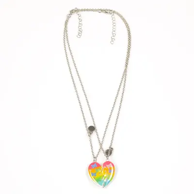 Set 2 coliere Best Friends inima colorata