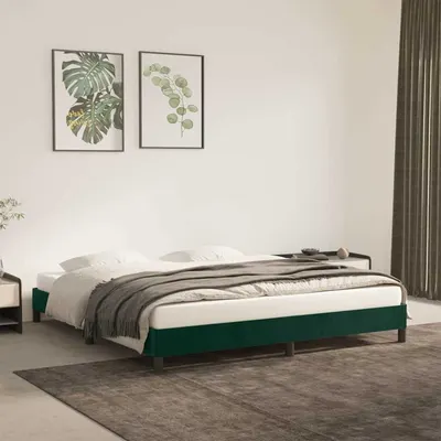 vidaXL Cadru de pat fără saltea, verde închis, 160x200 cm, catifea