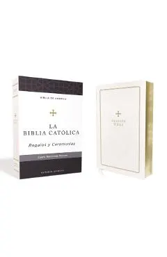 Biblia Católica, Regalos Y Ceremonias, Color Blanca, Cuero Reciclado