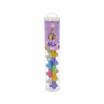 Set constructie Plus-Plus, tub 15 piese mari, culori pastelate