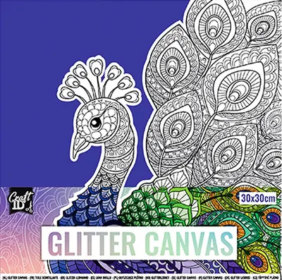 Tablou de colorat Grafix - Păun cu brocart, 30 х 30 cm