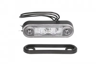 Lumini clarificare stanga dreapta, forma: oval, rosu, LED, inaltime 22,8mm; latime 79,5mm; adancime 13mm, suprafata, lungime cablu 300mm, 12 24V (in orificiu 44x17mm; oval cu saiba HOR 72; transparent